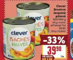 Billa Clever broskve loupané půlené nabídka