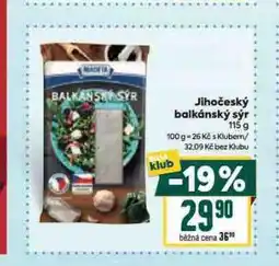 Billa Jihočeský balkánský sýr nabídka