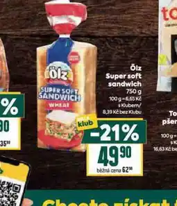 Billa Ölz super soft sandwich nabídka