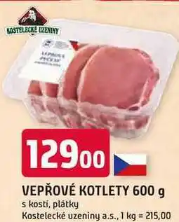 Trefa VEPŘOVÉ KOTLETY 600 g s kostí, plátky nabídka