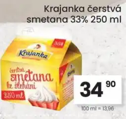Kubík potraviny Krajanka čerstvá smetana 33% nabídka