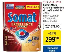Tesco Somat Mega Čisticí prostředek do myčky nádobí, 42 ks nabídka