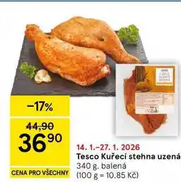 Tesco Tesco Kuřecí stehna uzená, 340 g, balená nabídka