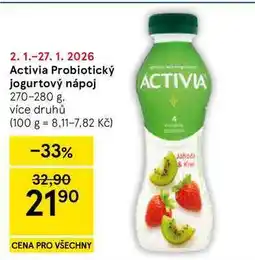 Tesco Activia Probiotický jogurtový nápoj nabídka