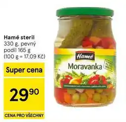 Tesco Hamé steril, 330 g. pevný podíl 165 g nabídka