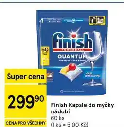 Tesco Finish Kapsle do myčky nádobí, 60 ks nabídka