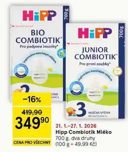 Tesco Hipp Combiotik Mléko, 700 g, dva druhy nabídka