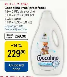Tesco Coccolino Prací prostředek, 43-45 PD, více druhů nabídka