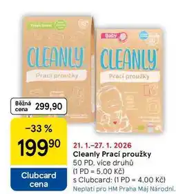 Tesco Cleanly Prací proužky, 50 PD, více druhů nabídka