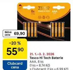 Tesco Tesco Hi Tech Baterie AAA, 8 ks nabídka