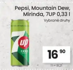 Kubík potraviny Pepsi, Mountain Dew, Mirinda, 7UP nabídka