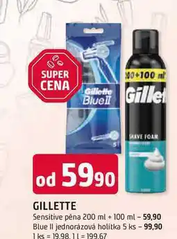 Trefa GILLETTE Sensitive pěna 200 ml + 100 ml nabídka