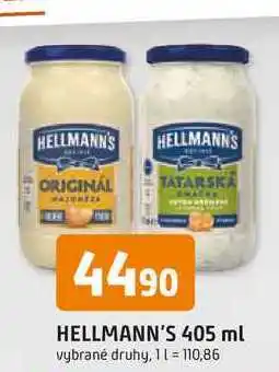 Trefa Hellmann's majonéza, tatarská omáčka 405ml, vybrané druhy nabídka