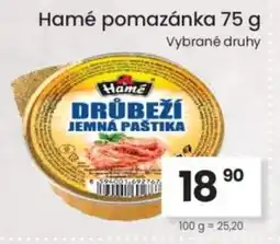 Kubík potraviny Hamé pomazánka nabídka