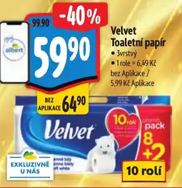 Albert Velvet Toaletní papír nabídka