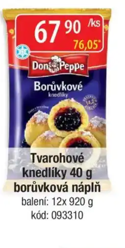 Qanto Don Peppe Tvarohové knedlíky borůvková náplň nabídka
