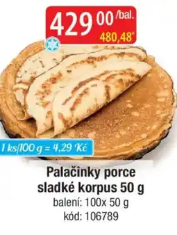 Qanto Palačinky porce sladké korpus nabídka
