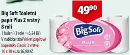 CBA Big Soft Toaletní papír Plus 2 vrstvý, 8 rolí nabídka