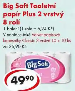 CBA Big Soft Toaletní papír Plus 2 vrstvý, 8 rolí nabídka