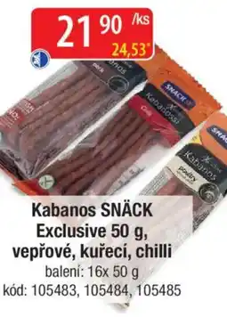 Qanto Kabanos SNÄCK Exclusive, vepřové, kuřecí, chilli nabídka