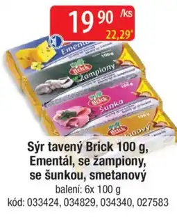 Qanto Sýr tavený Brick, Ementál, se žampiony, se šunkou, smetanový nabídka