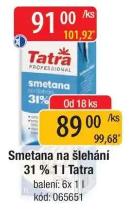 Qanto Smetana na šlehání 31% Tatra nabídka