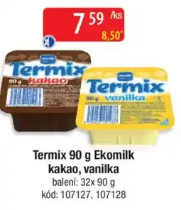 Qanto Termix Ekomilk kakao, vanilka nabídka