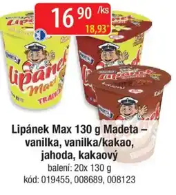 Qanto Lipánek Max Madeta - vanilka, vanilka/kakao, jahoda, kakaový nabídka