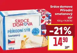 Billa Srdce domova Přírodní smetanový sýr nabídka