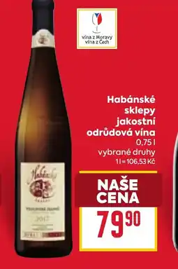 Billa Habánské sklepy jakostní odrůdová vína nabídka