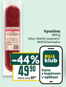 Billa Vysočina nabídka