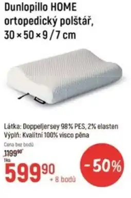 Globus Dunlopillo HOME ortopedický polštář nabídka