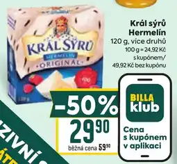 Billa Král sýrů Hermelín nabídka