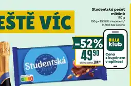 Billa Studentská pečeť mléčná nabídka