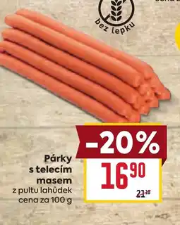 Billa Párky s telecím masem nabídka