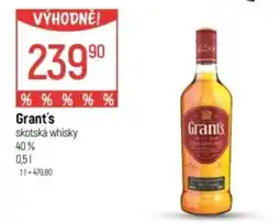 Globus Grant's skotská whisky nabídka