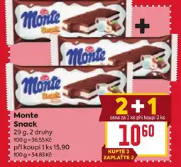 Billa Monte Snack nabídka