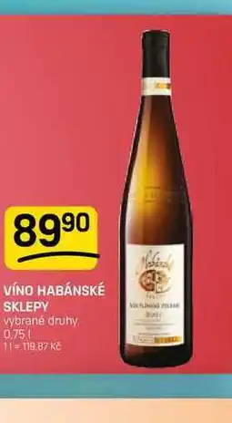 Flop VÍNO HABÁNSKÉ SKLEPY vybrané druhy nabídka