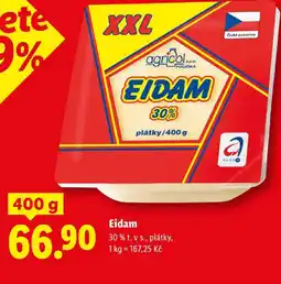Lidl Eidam 30% t. v s., plátky nabídka