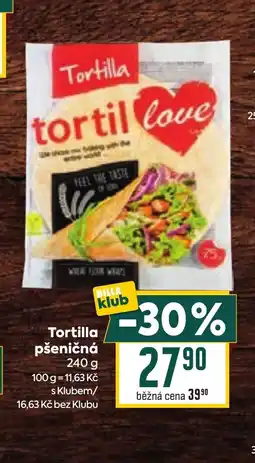 Billa Tortilla pšeničná nabídka