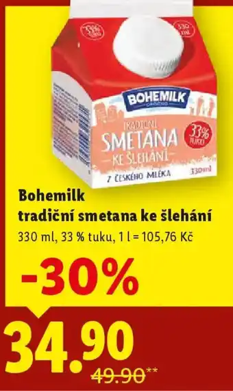 Bohemilk tradiční smetana ke šlehání