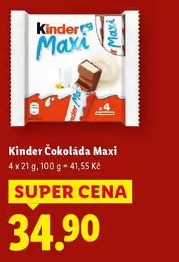 Lidl Kinder Čokoláda Maxi nabídka