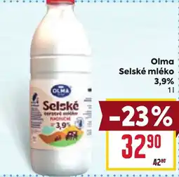 Billa OLMA Selské mléko 3,9% nabídka