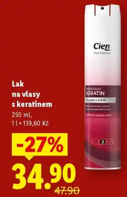 Lidl Lak na vlasy s keratinem nabídka