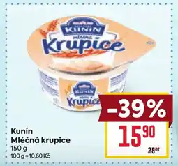 Billa Kunín Mléčná krupice nabídka