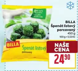 Billa BILLA Špenát listový porcovaný nabídka
