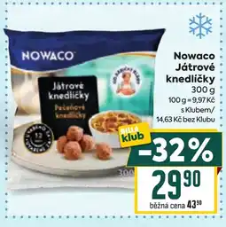 Billa NOWACO Játrové knedlíčky nabídka