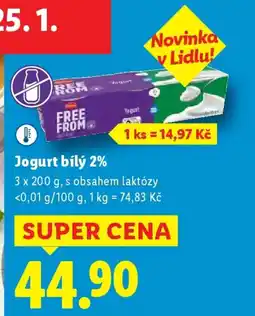 Lidl Jogurt bílý 2% nabídka