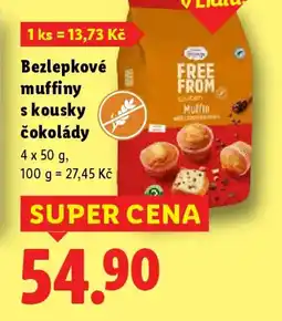 Lidl Bezlepkové muffiny s kousky čokolády nabídka