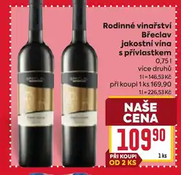 Billa Rodinné vinařství Břeclav jakostní vína s přívlastkem nabídka